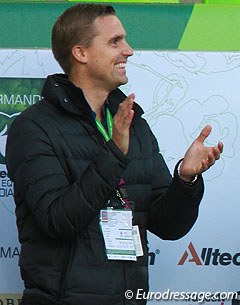 Andreas Helgstrand working as a coach at the 2014 World Equestrian Games :: Photo © Astrid Appels