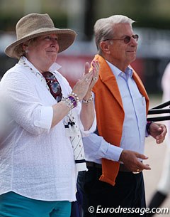 Desi Dillingham, Special Advisor for Dressage Canada, and Volker Moritz, Canadian Team Trainer at the 2014 CDIO Wellington in Florida :: Photo © Astrid Appels