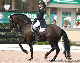 Italy's Silvia Rizzo and Sal showed much progress in the piaffe and tempi changes, but the test still needed some tidying up of small but costly mistakes