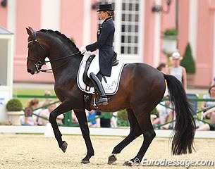 Dorothee Schneider and Silvano. Despite the good photo, Schneider struggled with the piaffe in the Grand Prix test