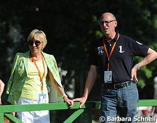 German O-judge Kathrina Wust with 2002 German WEG team rider Klaus Husenbeth