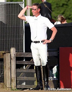 Carl Hester watching Charlotte compete