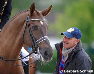 Groom Robbie Sanderson with Favourit