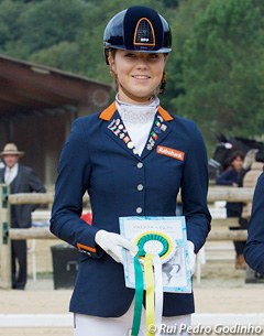 Daphne van Peperstraten wins the pony classes at the 2015 CDI Biarritz :: Photo © Rui Pedro Godinho