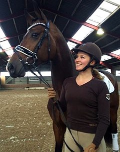 Alexandra Andresen with her new young stallion Hesselhoj Donkey Boy