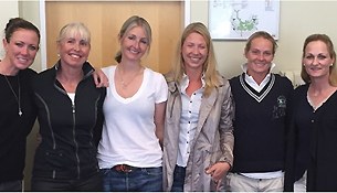 Lyndal Oatley, Mary Hanna, Kristy Oatley, Briana Burgess, Hayley Beresford, Maree Tomkinson at the High Performance Management meeting in Dortmund