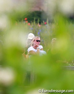 Trainer Isabel Cool watches her student Dente de Schepper compete at the 2015 European Pony Championships
