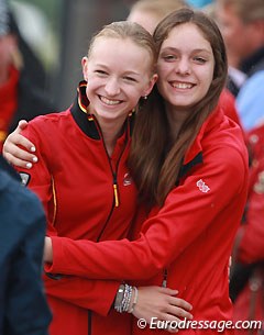 Helen Erbe rejoices when she hears she won bronze