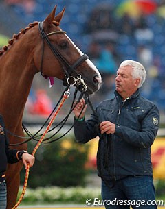 Trainer Ton de Ridder with Delgado