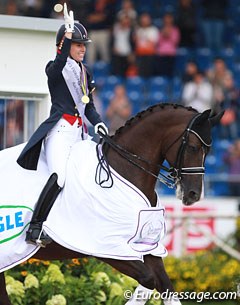 Charlotte Dujardin and Valegro in their lap of honour