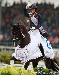 Charlotte Dujardin and Valegro win the 2015 European Dressage Championships :: Photo © Astrid Appels