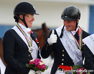 Silver medalists Fiona Bigwood and Michael Eilberg