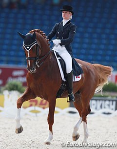 Trude Hestengen and Tobajo Pik Disney at the 2015 European Dressage Championships in Aachen :: Photo © Astrid Appels