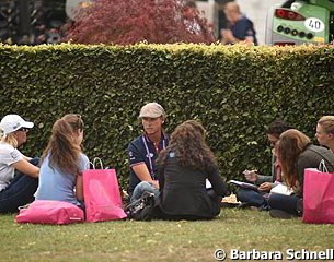 Carl Hester in conversation with some reporters