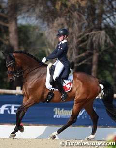 Swiss Elena Krattiger on Ramia Lox at the 2015 European Junior Riders Championships :: Photo © Astrid Appels