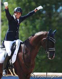 Juan Matute Guimon cheers at the end of his freestyle ride on Dhannie