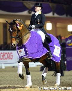 Isabell Werth and El Santo win the 2015 CDI Frankfurt Grand Prix Freestyle :: Photo © Barbara Schnell