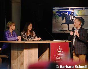 Anky van Grunsven gets interviewed by moderator Richard Davison on Salinero