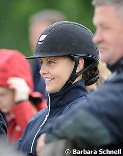 Danish junior rider Victoria Vallentin watching her former pony Not For Sale compete