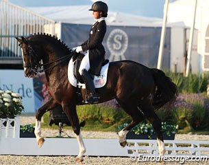 American Genay Vaughn on the Hanoverian stallion Donarweiss (by De Niro x Hohenstein)