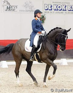 Danielle Heijkoop and Zaffier at the national show in Nieuw en St. Joosland on 18 January 2015 :: Photo © Equifoto.nl