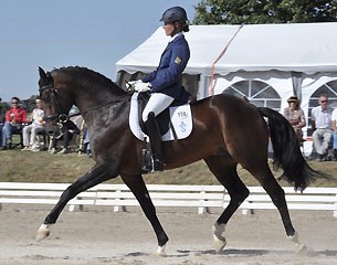 Friederike Schulz-Wallner and Bob Dylan were the runners-up in the 5-year old division at the 2015 Bundeschampionate qualifier in Nördlingen 