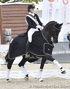 Sille Engermann and Darius win the junior division at the 2015 CDI Odense :: Photo © Ridehesten