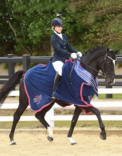 Amy Woodhead and Hawtins Duchessa win the 4-year old young horse class at the 2015 British Dressage Championships :: Photo © Kevin Sparrow