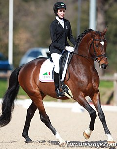 Ukrainian Anastasiya Pavelko on Bernadette Brune's Trakehner stallion Kasimir TSF at the 2015 CDIO Vidauban :: Photo © Astrid Appels