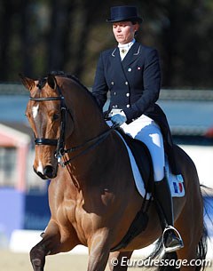 Bertille Pelardy on the Hanoverian bred Hilary Saint H (by Herzensdieb x Acorado)-