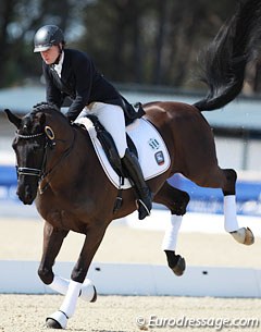 Wagner almost got lifted out of the saddle when Rubin Noir bucked during the lap of honour