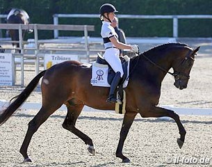 Eva Möller and the Russian owned Bluetooth at the 2015 German WCYH selection trial in Warendorf :: Photo © LL-foto