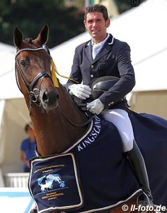 Severo Jurado Lopez and Fiontini win the 5-year old preliminary test at the 2015 World Young Horse Championships :: Photo © LL-foto