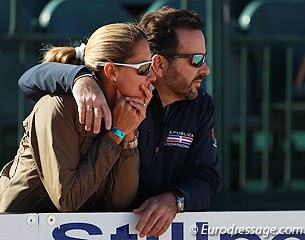 Dominican Republic's Yvonne Losos de Muniz and her husband Eduardo watching student Virginia Yarur