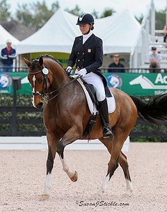 Adrienne Lyle on Fortune and Fame in the Derby Class at the 2015 CDI-W Palm Beach Derby :: Photo © Sue Stickle