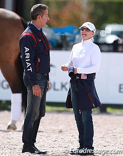 U.S. Team trainer Robert Dover and U.S Developing team trainer Debbie McDonald in conversation