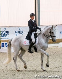 Junior rider Tomasz Jansinski contests the senior Grand Prix classes on Theo