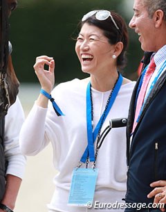 Legolas and Rosamunde's owner Akiko Yamazaki, wife to Yahoo founder Jerry Yang and a Grand Prix rider herself.