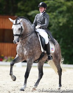 American young rider Kerrigan Gluch gaining mileage and exposure in Europe by competing Vaquero HGF at the 2016 CDI Compiegne in France :: Photo © Astrid Appels