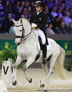 Brazilian Joao Victor Oliva on Xama dos Pinhais. He was one of several riders who competed at the CDI Lier last week and went straight to Den Bosch this week