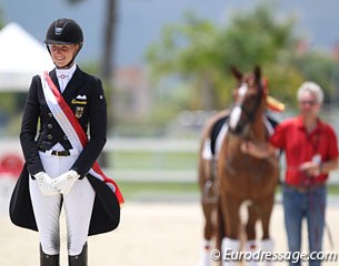 Leonie Richter on the bronze medal step of the podium