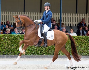 Theo Hanzon and Fallatijn at the Dutch selection trial for the 2016 World Young Horse Championships :: Photo © Digishots