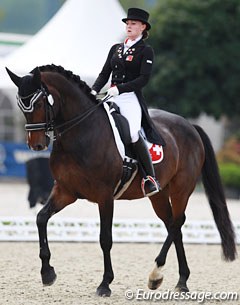 Tamara Lucia Roos and Amaretto XII at the 2016 European Under 25 Championships :: Photo © Astrid Appels