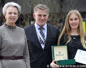 Princess Benedicte of Denmark, WBFSH president Jan Pedersen, and Antonia Schütt at the 2016 CDI Geneva :: Photo © Ridehesten