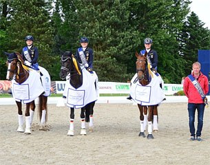 The German young rider team with Horstmann, Abbelen and Becks win the CDIO Nations' Cup at the Future Championships in Hagen :: Photo © Feldhaus