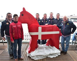 Francois Kasselmann, Monica Theodorescu, Patrick Stühlmeyer, Dr. Ulf Möller, Daniel Bachmann Andersen, Otto Becker and Ulli Kasselmann welcoming the LEGO-Horse in Hagen :: Photo © Feldhaus