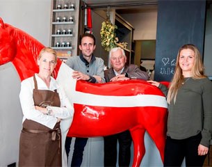 Looking forward to Horses & Dreams meets Denmark: TV-cook Cornelia Poletto, Denis Nielsen, Ullrich Kasselmann and Anna Kasprzak :: Photo © Pauline von Hardenberg