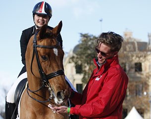 Singapore's Caroline Chew on Tribiani flanked by Matt Frost