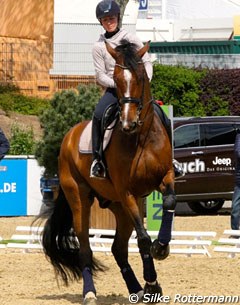 Helen Langehanenberg on her small tour horse Suppenkasper