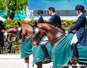 Young riders in the prize giving ceremony